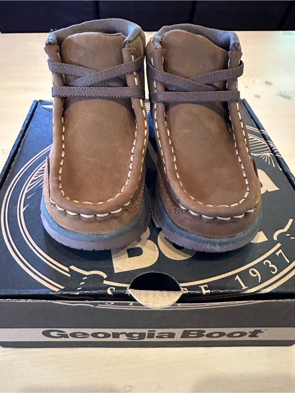 NEW! Georgia Boot Dark Tan Pull On Toddler Boots Athens Superlyte